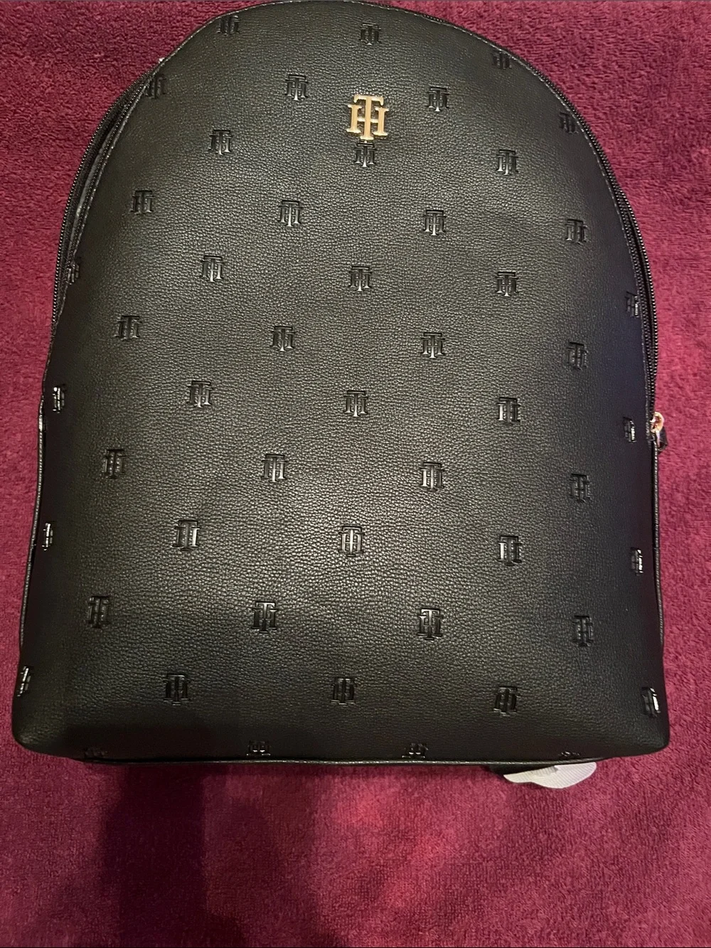 Tommy Hilfiger Black Backpack with Gold Logo